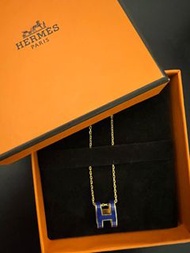 Hermes mini Pop H pendant in blue