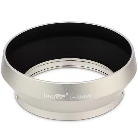 Haoge LH-M48W Metal Lens Hood Shade for Olympus M.ZUIKO Digital 17mm F1.8 Lens replace LH-48B Silver