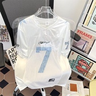 Archives Retro No. 7 football Jersey Short-Sleeved T-Shirt Men Summer Thin Loose Dropped Shoulder To