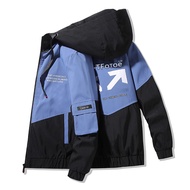 Black Jacket Men High Quality Windproof and Waterproof Stand Collar Jaket Lelaki [Ready Stock]