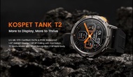 KOSPET 坦克 2023年 新款 TANK  T2 藍芽通話 1.43 AMOLED 智能手錶 IP69K & 5 ATM 防水 耐用戶外 藍牙 男士 🩸血壓測量 超高清 智能手環 運動加固 Sm