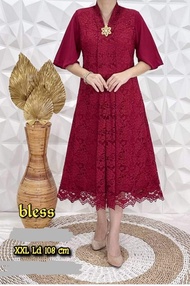 DRESS SEMI RENDA/DRES BROKAT KARTINI KENIAN WANITA KEKINIAN