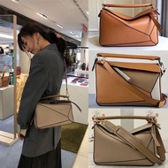 Luo Yijia Puzzle Geometric Bag Stitching Rhombus Bag Men And Women With The Same Style Large-Capacity Commuter Bag Loewe Shoulder Bag