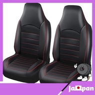 【 Direct from Japan】Seat cover, general-purpose, ordinary, light car, driver, passenger, leather, synthetic leather, waterproof, apron type, for 2 seats (Red line)