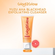 Glad2Glow Yuzu AHA Blackhead Exfoliating Cleanser Gently Exfoliate Dull Skin Blackhead Smooth 70ml