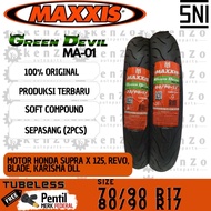 [Soft Compound] [Ring 17 Maxxis Green DEVIL] Tubeless Tire Supra X Revo Blade Jupiter Z Vega R 70/90