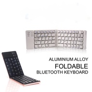 Mini Keyboard Ergonomic Portable Ultra Slim Silent Wireless Keyboard Folding Aluminum Bluetooth Keyboard for Tablet /Laptop/PC/Ipad/phone