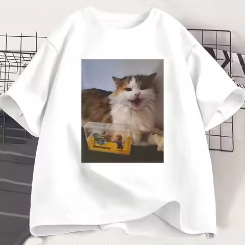 Forsaken Skin 007n7 Love Cat T Shirt Women Game Cosplay Funny Graphic Sleeve Round Neck Harajuku Sle