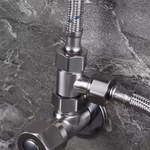 G1/2 Stainless Steel T Adapter Diverter Valve 3 Way Fitting for Bidet Sprayer Shower Head Toilet Sin