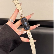 Leather Metal Watch Strap Compatible For mi band 10 Strap mi band 9 Strap Smart Band 10 Strap Soft S