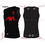 Liverpool FC Sleeveless DX3 AXA Training Jersey Outrefit Football Futsal Singlet Top Quick Dry Microfiber 150 GSM