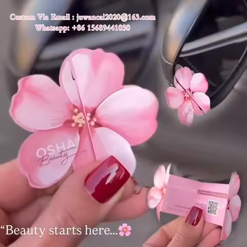 Custom Die Flower Flyer Cards Design and Printing Mirror Flyer with Flower Special Business Cards QR