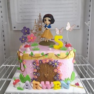 kue ulang tahun snow white / cake princess / kue tart putih salju - brownies 20x20