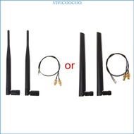 VIVI 2 x 6dBi 2 4GHz 5GHz Dual Band WiFi Router  Card RP-SMA Antenna 2 x U fl Cable N8S5