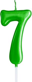 XNOVA Green Birthday Candles 7 Candle 7th Seven Years Cake Bady Roman Numberal Cool Number Candle No
