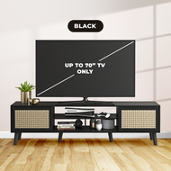 Homeprime HP081 6 Feet TV Cabinet with Rattan Effect Rattan TV Cabinet Console Rack / Led Tv Cabinet