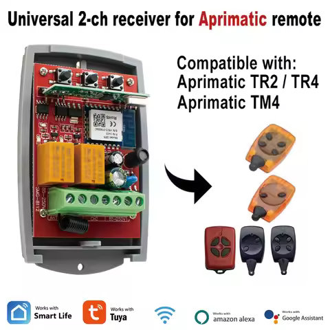 APRIMATIC Garage Door Remote Control Receiver 433mhz APRIMATIC TX2M TX4M TR4 TR2 TM4 2 Channel 220V 
