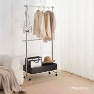 Overnight Floor Mobile Rack Luxury Coat Rack Light Storage Drying Rack Bedroom Clothes Corner Hanger