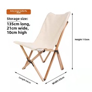 Outdoor Products Butterfly Chair Camping Folding Chair Solid Wood Beach Chair Outdoor Lounge Chair M