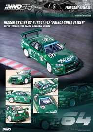 INNO64 1:64 Nissan Skyline GTR R34 Gray Alloy Car ModelinnoMichelin