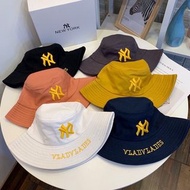 全新MLB New York NY hat男女情侶帽復古立體膠印刺繡漁夫帽百搭色修飾面形新潮運動休閒帽子