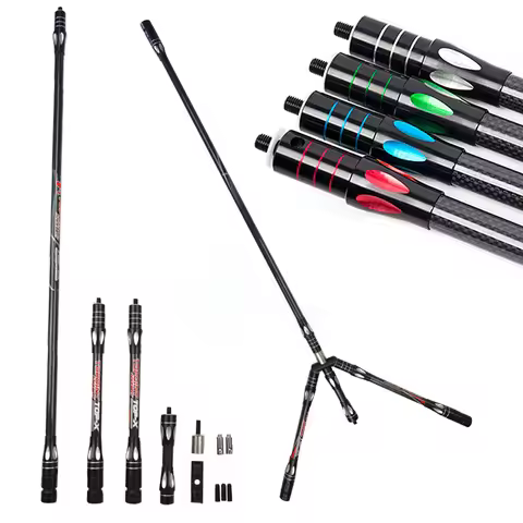 PR634 Balance Bar Archery Carbon Stabilizer Recurve Compound Bow Stabilizer 30/10/5inch Rod 40 Degre