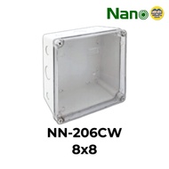 **ฝาใส** NANO กล่องกันน้ำ 5x10 6x8 8x8 8x12 สีขาว สีดำ กล่องพักสาย บ็อกพัก บ็อกพักสาย กล่องไฟ บ๊อกกั