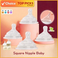 Baby Square Nipple Wide Neck Teat Compatible to Hegen Puting Susu Hegen Pacifier Puting Wideneck Ant