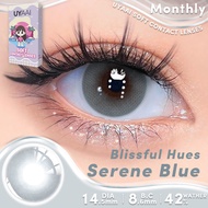 คอนแทคเลนส์สายตา [0.00~-6.00] UYAAI x FRESHLADY Blissful Hues series คอนแทคเลนส์สี 14.5mm Pink Gray 