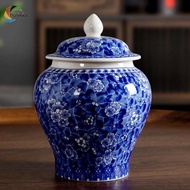 chulisia Ceramic Ginger Jar Vase Gift Decorative Chinese Asian Ginger Jar for Wedding