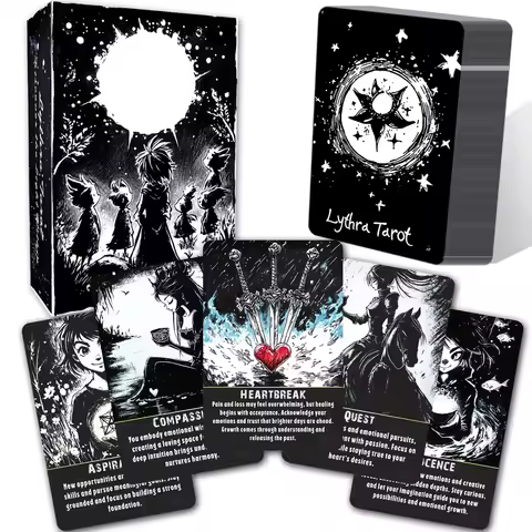 78 Lythra Tarot Card Set, Tarot Oracle Cards for Beginners, Spiritual Tools for Intuition, Emotional