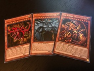 YUGIOH: EGYPTIAN GOD CARDS: OBELISK + RA + SLIFER - LDK2 - ULTRA RARE HOLO SET