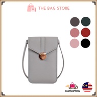Le Voue Women Simple PU Leather Transparent Touchable Shoulder Crossbody Sling Bag Handphone Bag Mobile Phone Bag - 8116