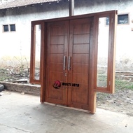 Pintu Kayu Jati Pintu Utama Rumah Pintu Kupu Tarung Kusen Pintu Jati