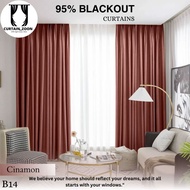 Curtain_zoon B14 (260CM Height) Langsir Berkualiti Tinggi 99% Blackout Curtain (Hook/Ring) High Qual