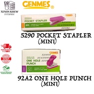 GENMES POCKET STAPLER G5290 / GENMES ONE HOLE PUNCH G92A2 [ MINI ] (READY STOCK / 100% ORIGINAL)