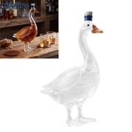 cc Geese Shape Glass Liquor Bottle 350Ml Pubs Display Decanters with Sculpted Feathered Detail and E
