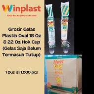 Wholesale Hok Cup Plastic Cups Oval Plastic Cups Size 18 Oz & 22 Oz, contents 1000 pcs