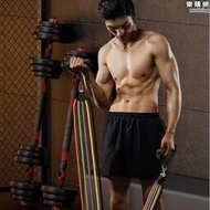 多功能拉力繩套裝阻力帶健身男胸肌運動訓練開背練肩彈力繩