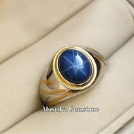AMERICAN STAR BLUE 6 STAR LUXURY CLASSIC AGATE STONE RING
