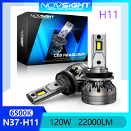 Novsight N37 6500K Đèn pha LED siêu sáng H11 Đèn pha LED Bộ đèn pha Đèn sương mù Chùm sáng cao / thấ
