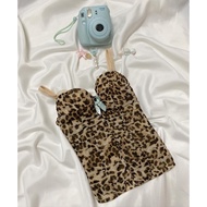 Leopard print bow corset 2hand(75B)