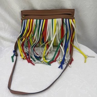 LOEWE T Pouch Fringe Leather Crossbody Bag