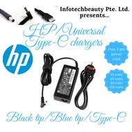 HP/Max Power laptop charger 45w/65w/90w/120w (Blue tip/Black tip/Type-C)