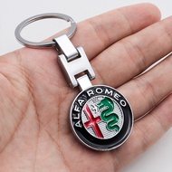 Alfa Romeo Car Keychain Metal Reversible Decal for Alfa Romeo Stelvio Giulia Tonale Giulietta 4C Bre