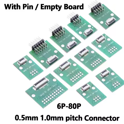 0.5mm 1.0mm pitch Connector SMT Adapter to 2.54mm hole FPC FFC Cable Welded board With Pin / Empty B