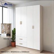 MESRA-3Door Wardrobe / 3x6 wardrobe / 6 Kaki Almari Baju / Bedroom Set / Almari Murah / Almari Fast 