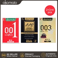 Okamoto 001 0.01 Polyurethane Condoms Okamoto 002 0.02 Hydro Condoms Okamoto 003 0.03 Real Fit Condoms Pack in 3 boxes