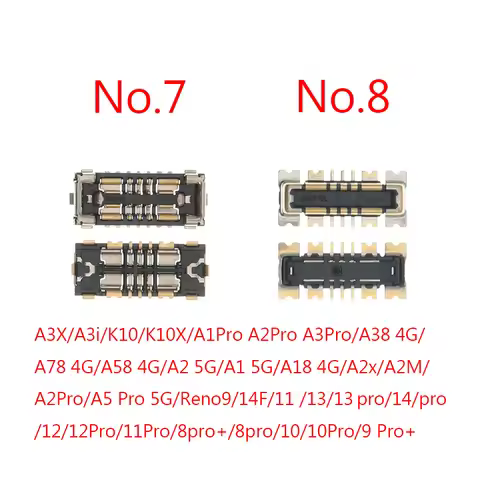2pcs Inner Battery FPC Connector for OPPO Reno 2 3 4 5 6 7 8 9 10 11 12 13 14 Pro Realme GT C71 A58 