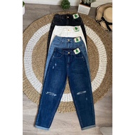 Bkk BEARY RIPPED MOMS JEANS IMPORTED BANGKOK